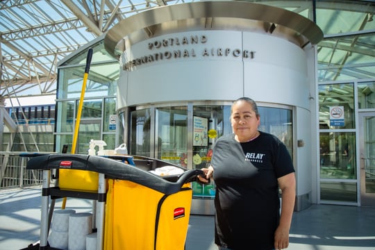 Relay janitorial team member