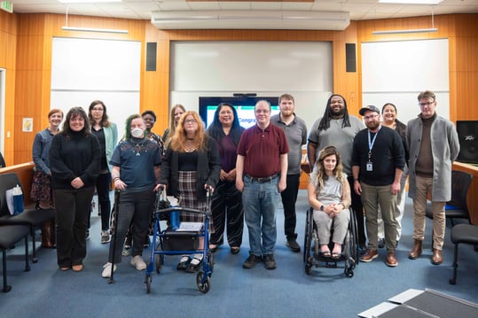 Participants of the first abilIT cohort posing at the graduation ceremony